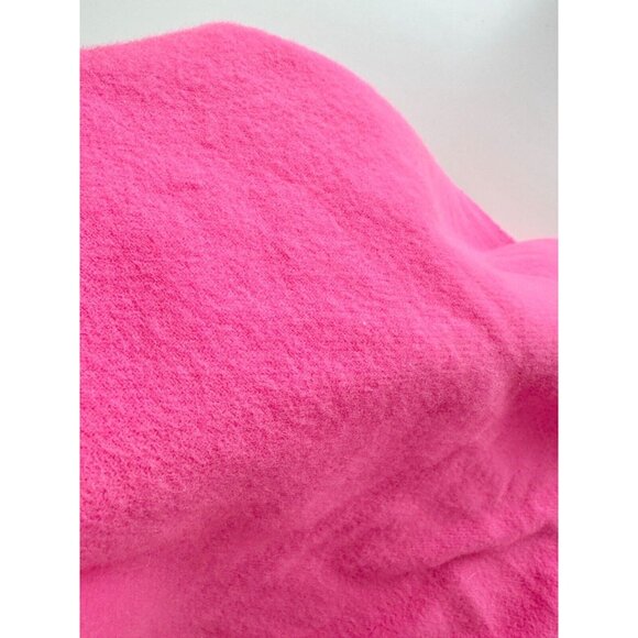 ACNE STUDIOS Canada Narrow Fluo Pink 100% Wool Fringe Rectangle Scarf - Picture 6 of 12